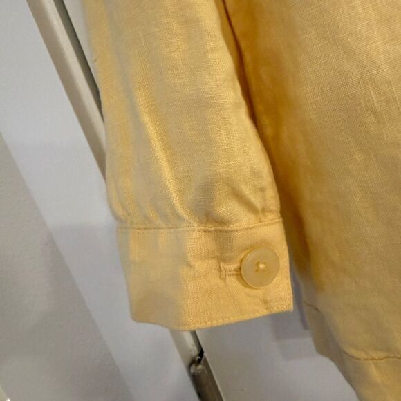 Chico’s yellow linen top - Picture 6 of 9